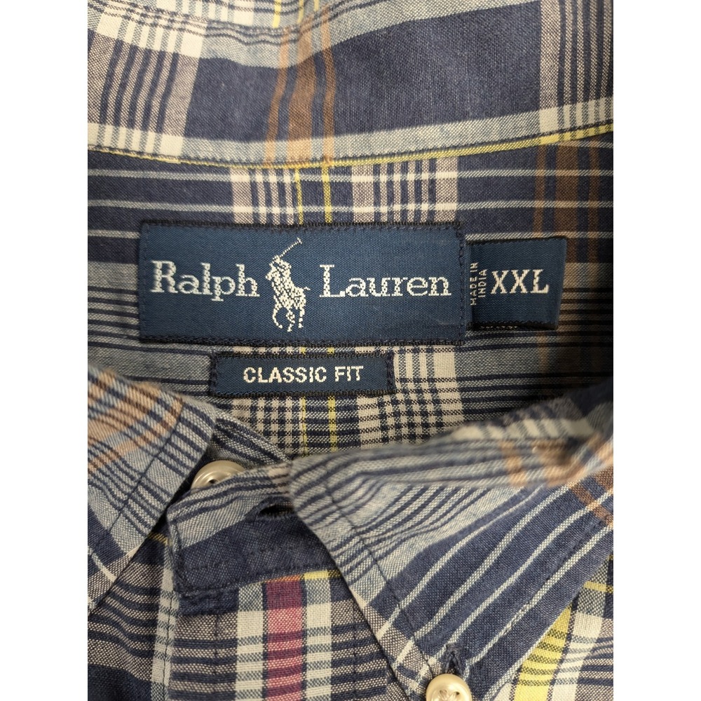 Ralph Lauren XXL Classic Fit Plaid Short Sleeve Button Down Shirt Mens - Picture 2 of 7